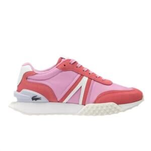 NEW LACOSTE unisex l spin deluxe 124 shoe in pink/light blue